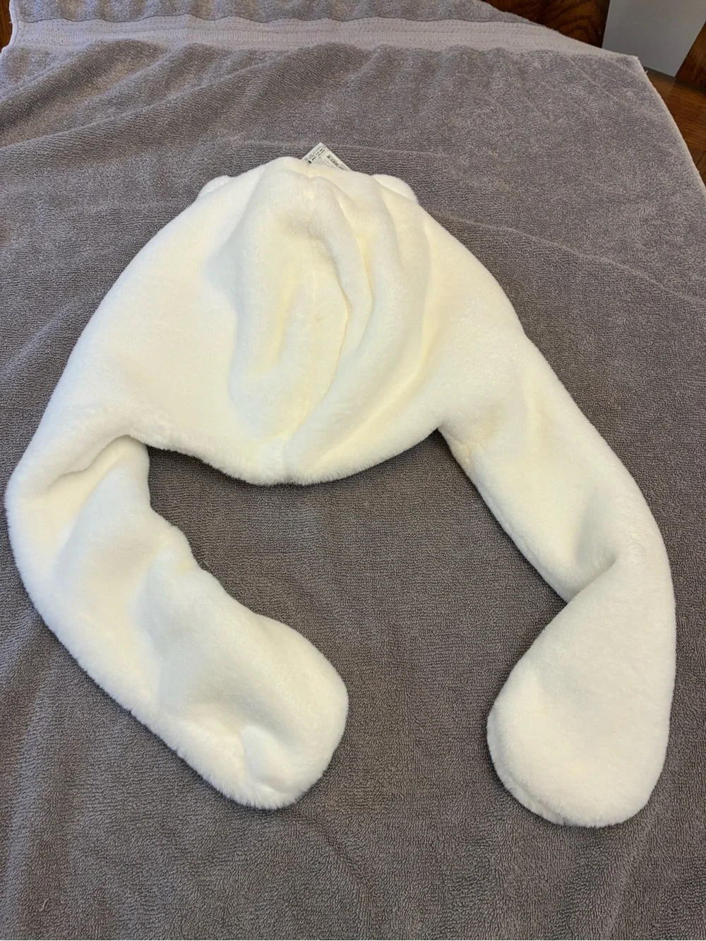 Hello Kitty White Plush Earflap Hat with Blue Bow - Kids Accessories